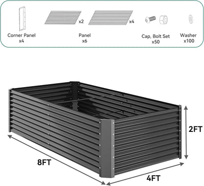 1pc Raised Garden Bed Kit, with Gloves & Tension Bar, Outdoor Patio Planter Box for Plants Vegetables Flowers