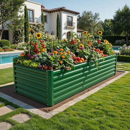 1pc Raised Garden Bed Kit, with Gloves & Tension Bar, Outdoor Patio Planter Box for Plants Vegetables Flowers